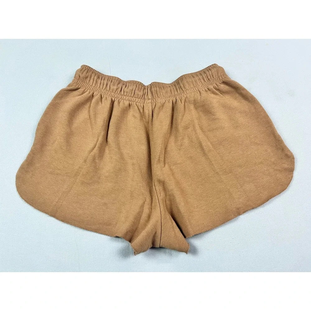 Wild Fable Brown Fleece Dolphin Shorts Womens Medium Raw Hem Drawstring Casual
